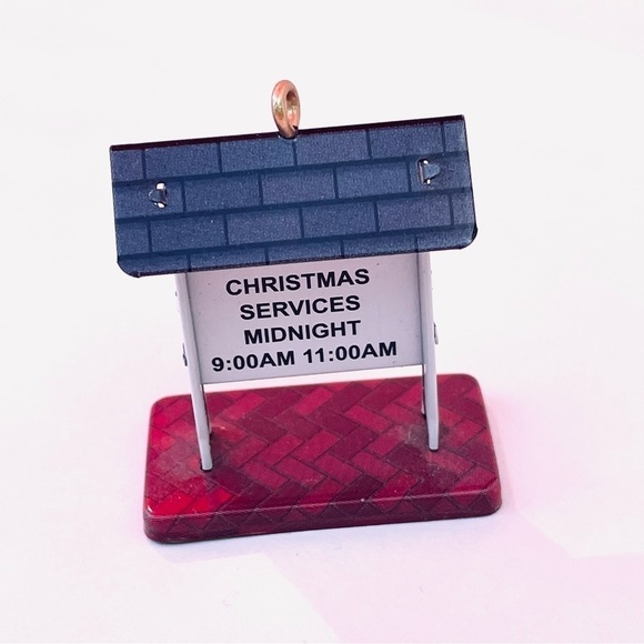 Hallmark Hometown Church with Sign Christmas Ornament Town and Country 2004 - Picture 10 of 13